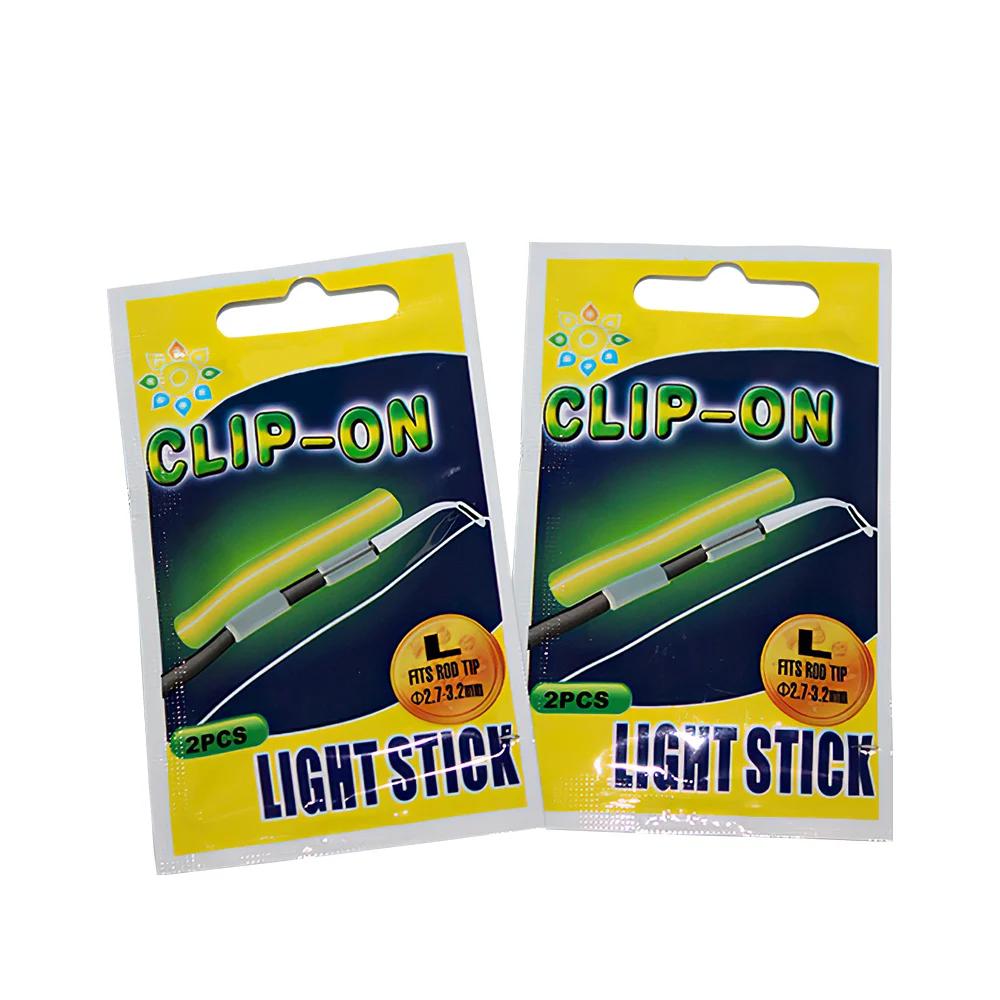 10 STÜCKE(5 Taschen) Fischerei Leuchtstäbe Leuchtende Fischerei Fluoreszierende Nachtfischerei Beleuchtungsstab Clip-On Dunkler Leuchtstab S M L XL