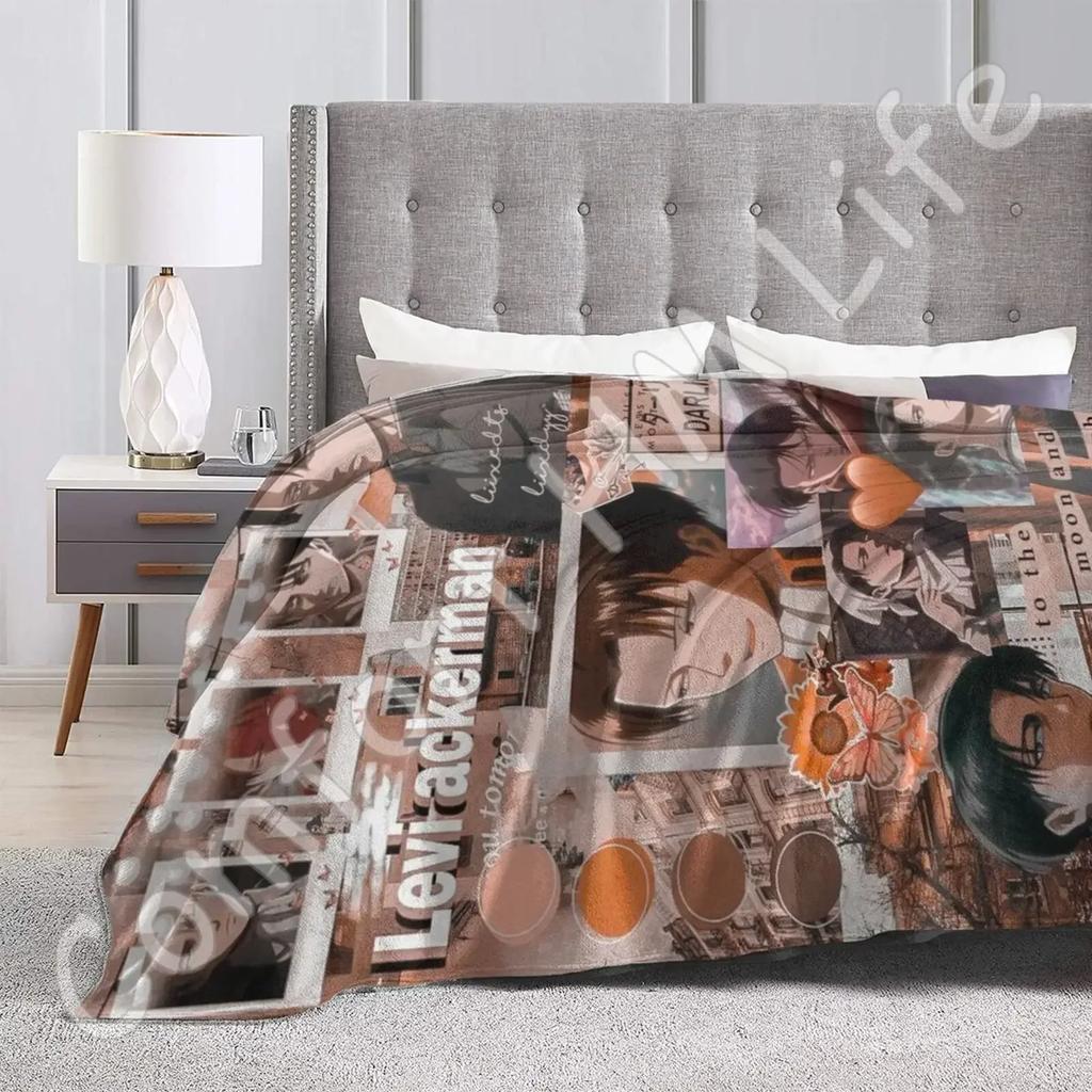 Levi Ackerman Blanket Ultra-Soft Lightweight Flannel Fleece Modern Throw Blanket for Home Office Travel 80X60 Inches Bed Spread