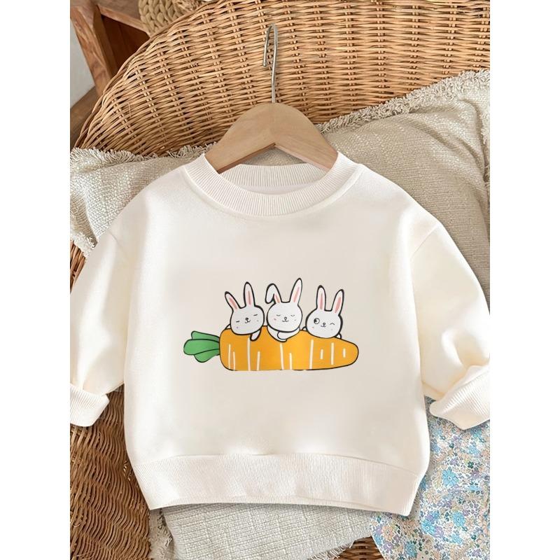 European Sizes A Brightly Colored Print Pattern, a Comfortable And Skin-Friendly Round-Neck Sweatshirt for Kids, Perfect for Everyday Wear