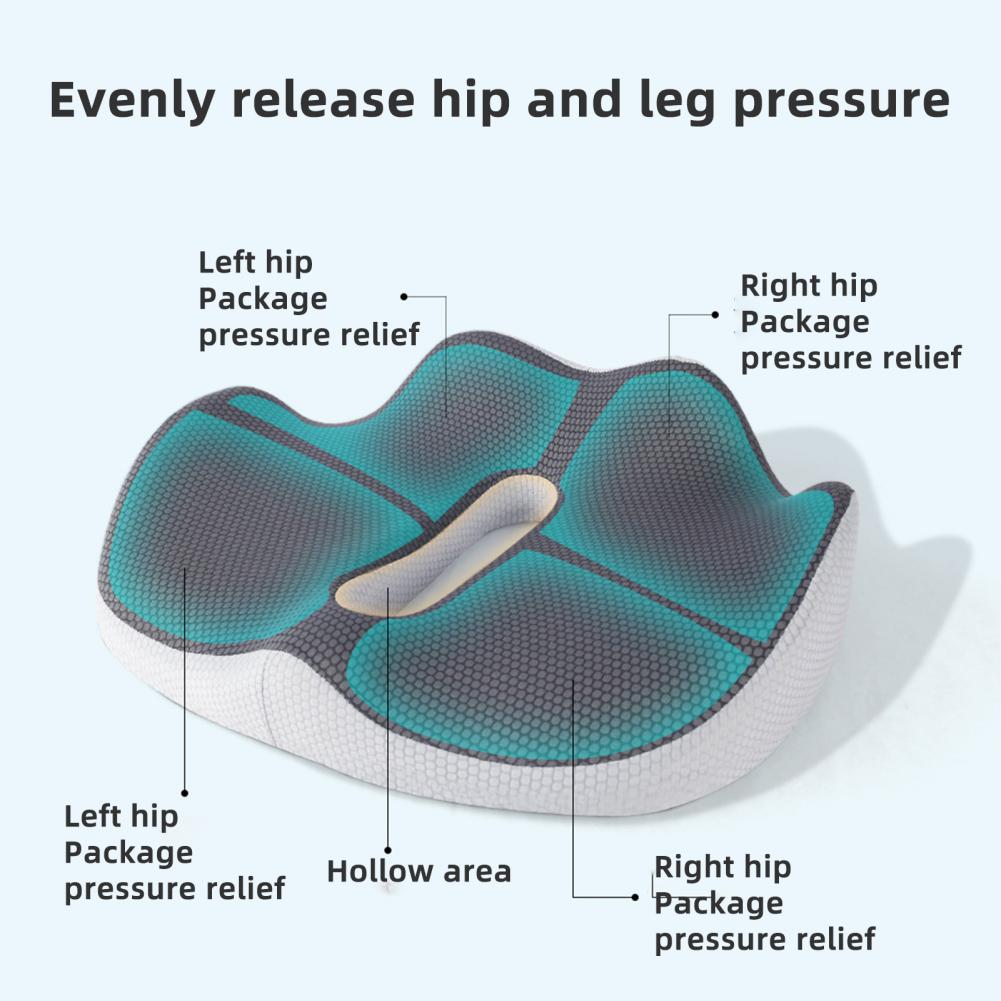Coccyx Pain Relief Cushion Contour Cushion Memory Foam Seat Cushion for Office Workers Sciatica Relief Tailbone Wide for Car