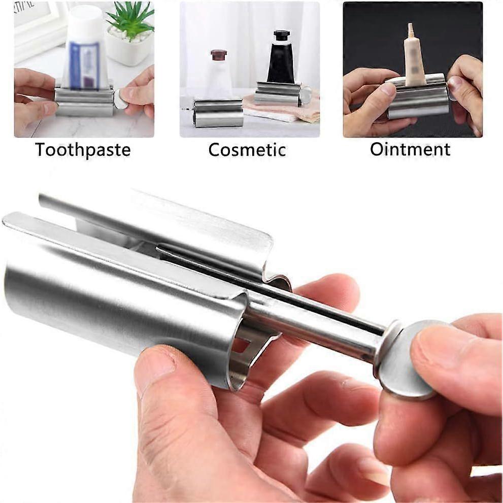 2pcs Toothpaste Tube Squeezer, Rolling Tube Toothpaste Squeezer, Stainless Steel Toothpaste Tube Squeezer