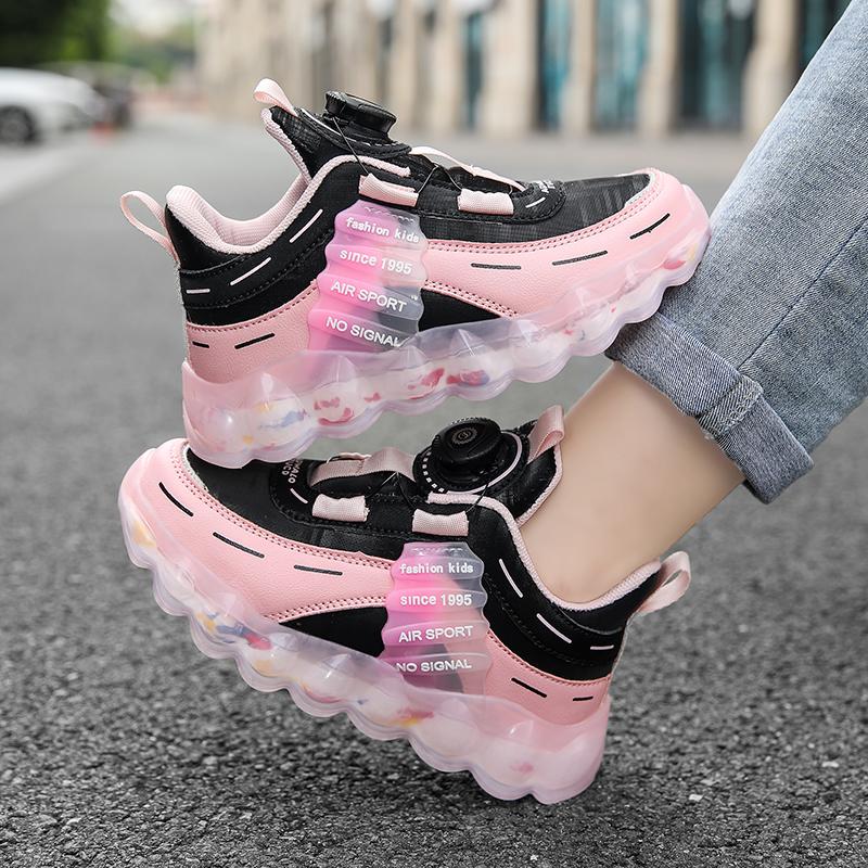Розовые водонепроницаемые кроссовки из искусственной кожи для девочек — фото 17