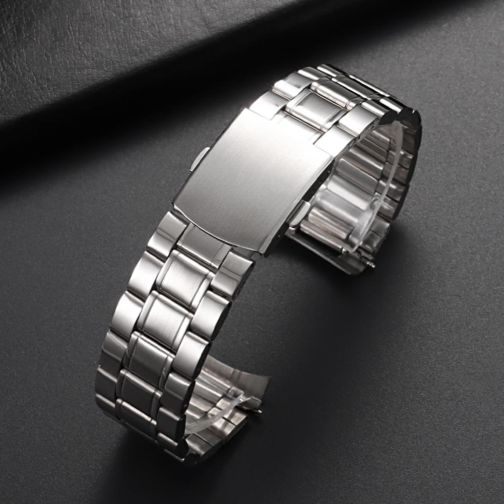 

Изогнутый Конец Нержавеющая Сталь Ремешок для Часов для Seiko Раскладывающаяся Застежка Ремешок 20мм 22мм Универсальный Ремешок для Часов для Omega для Мужчин Женщин 20mm серебряный