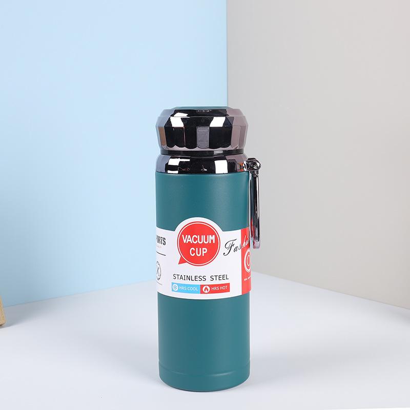 316 Edelstahl Thermobecher Outdoor Tragbar Großvolumige Teetasse Doppelschicht Vakuum Trageschlaufe Wasserbecher