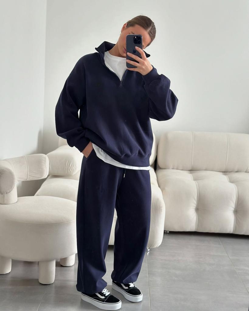 Damen Leuchtgelbes Kapuzenpullover und Jogginghosen Set mit Kordelzug Lässiger Streetwear Zweiteiler