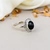 Black Onyx Gemstone 925 Sterling Silver Oval Shape Handmade Jewelry Ring For Women