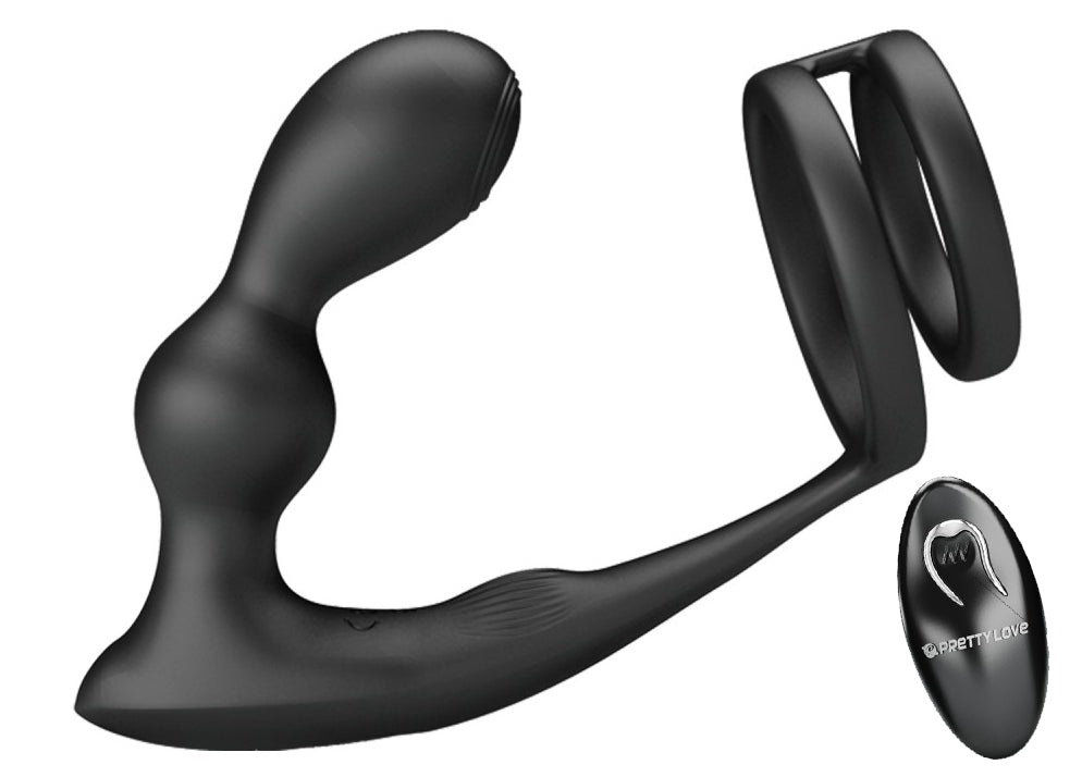 Cockring Plug Marshall Pretty Love 7.5 x 2.7 cm Noir - Pretty Love - Cockrings Plug