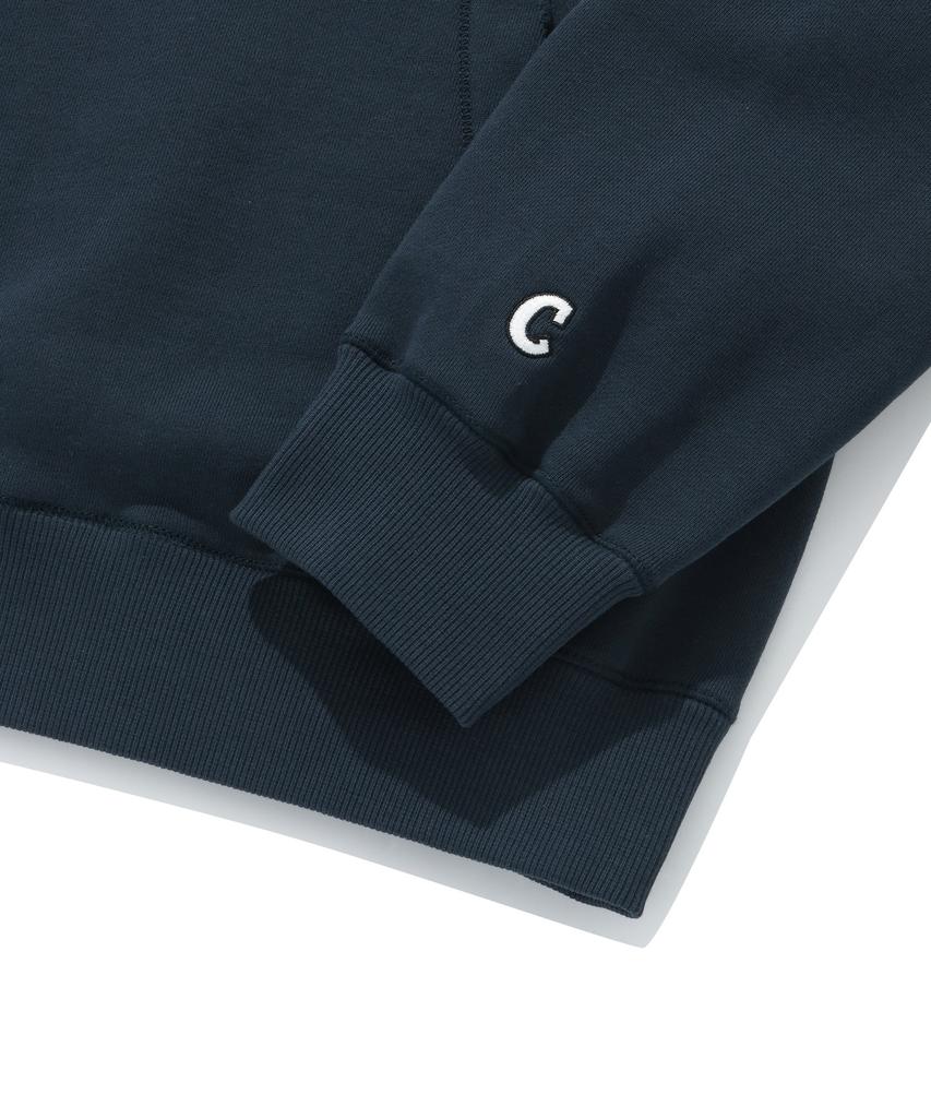 COVERNAT Damaged Half Zip Sweatshirt Navy