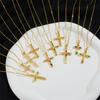 High Grade Cross Zircon Pendant Necklace Stainless Steel Light Luxury Geometric Choker Jewelry Party Gifts For Women Girls