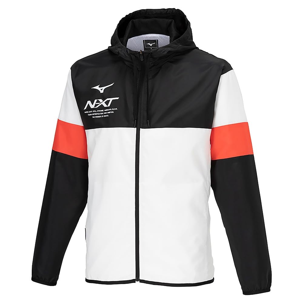 Training Wear Windbreaker Size 32JEB220 N-XT Jacket, Water-Repellent Jersey, Unisex, Adult, Black/White, Small,
