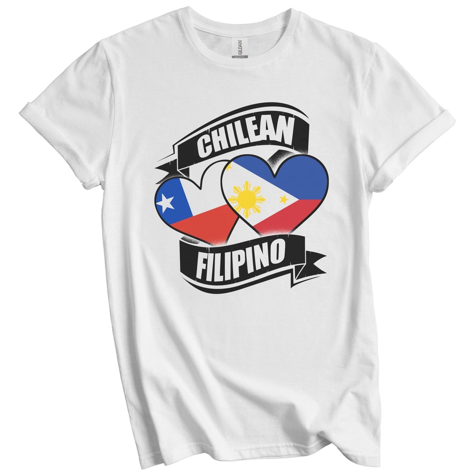 Chilean Filipino Hearts Chile Philippines Flags T-Shirt M