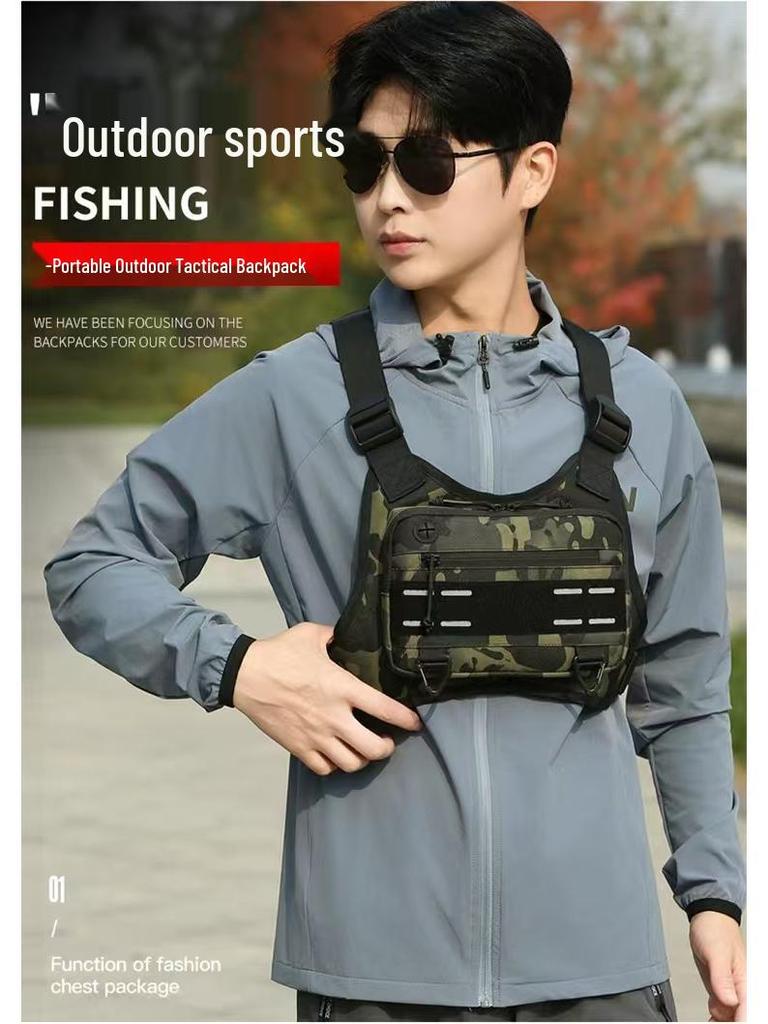 Pánská venkovní taktická vesta - Multifunkční náprsní taška pro trénink, běh a fitness