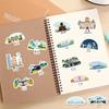 Popular Tourist City Landmark Milk Tea Cup Stickers Creative Cartoon Stickers For Travel Memories