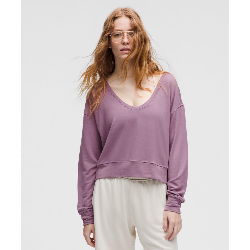 

Lululemon Becalm Scoop Neck Pullover Lavender Lux XS