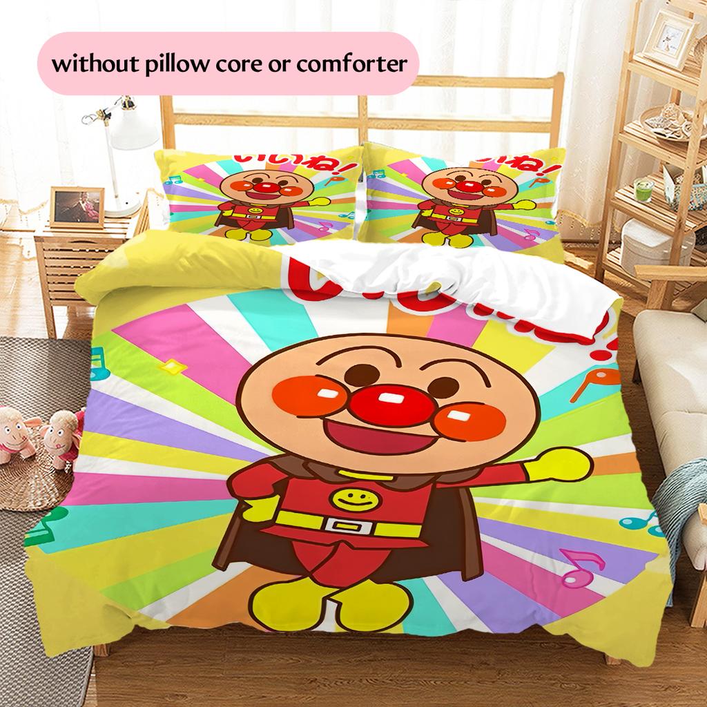 Anpanman Classic Bedding Set Duvet Cover Pillowcase No Filler, Soft Home Bedroom Decor, Perfect Gift for Fans.chl