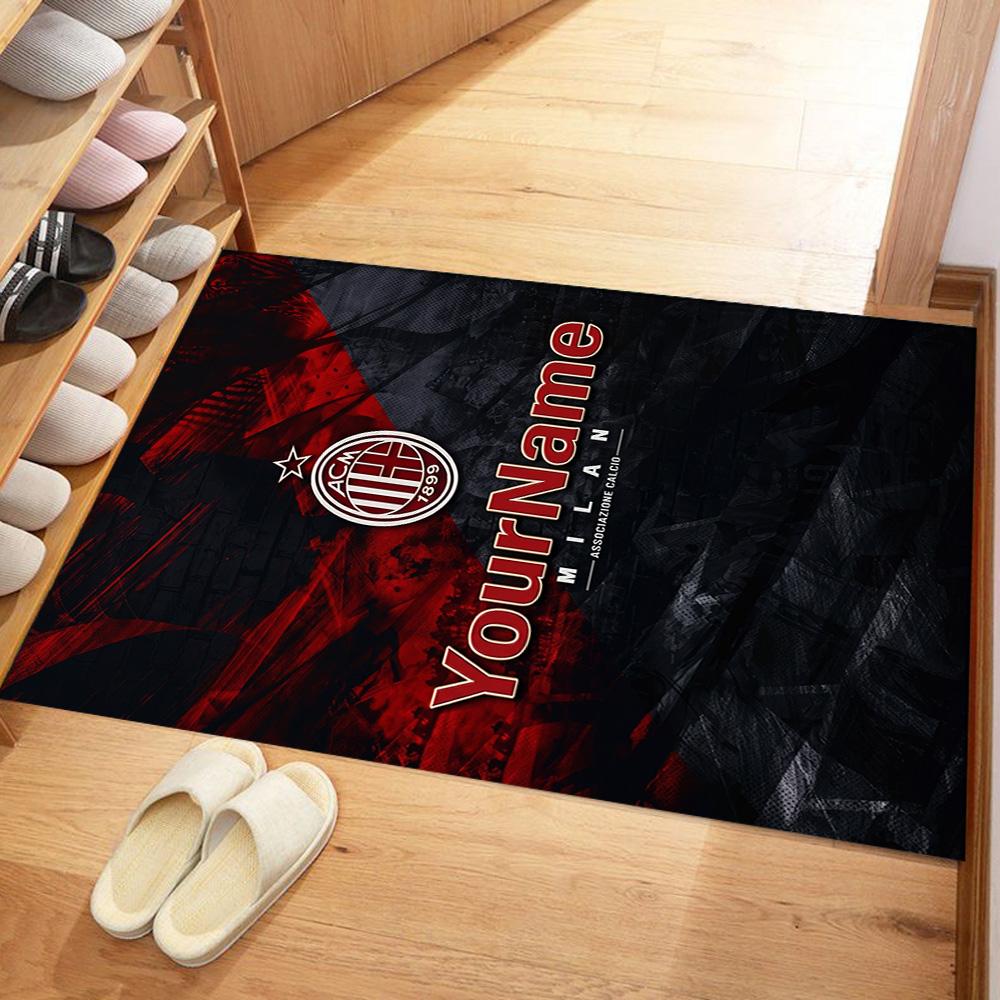 Ac Milan Customized Name Floor Rug Office Rug Perfect for Kitchen Balcony Decorate room Game Room Anti-slip Rug Office home decor Wedding Party Gift