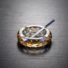 Crystal Glass Ashtray Creative Office Home Hotel Restaurant Round Ashtray Diamond Ashtray Desktop Anti-fly Ash Home Decoration