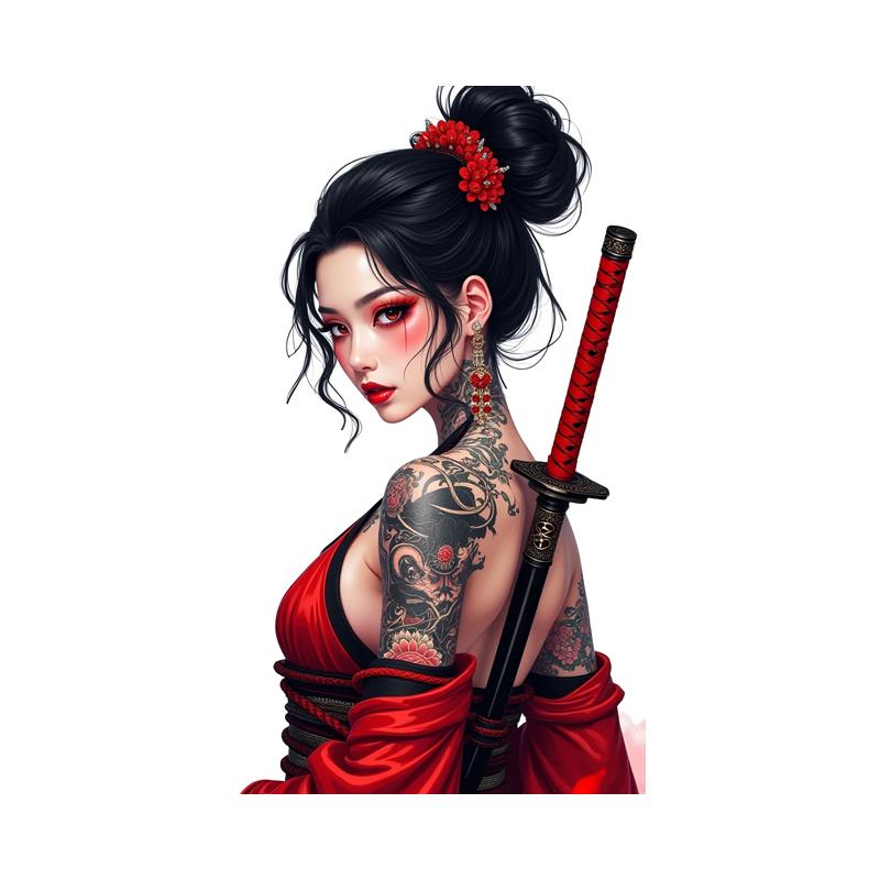 

Geisha Car Sticker Cartoon Waterproof Vinyl Decals Auto Body Window Bumper Decor Motorcycle Helmet Stickers SH1232 L-15cm Longest Side