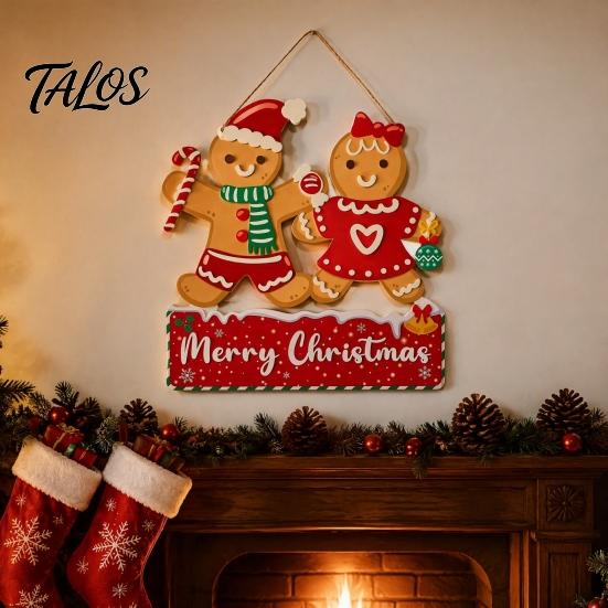 Christmas Hanging Wooden Signs Sign Ornament, Multi-Layer Tree Wood Plaque Multi Layered Wall Art with Rope, Merry Festive Door Decor Farmhouse Hanger