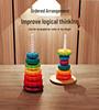 Cross-Border Rainbow Rotating Stacking Tower: Infant Cognitive Enlightenment & Geometric Education Toy