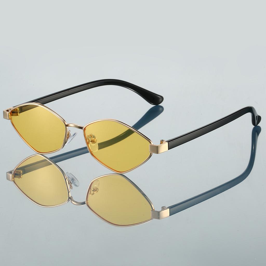 Vintage Polygon Sunglasses Men New Fashion Ocean Lenses Gradient Shades Trendy Retro Brand Design Travelling Sun Glasses