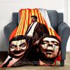 1pc Mr. Bean Outdoor Blanket Lightweight Flannel, Soft & Warm, All-Season Use for Sofa, Outdoor, Camping, Living Room, Office028