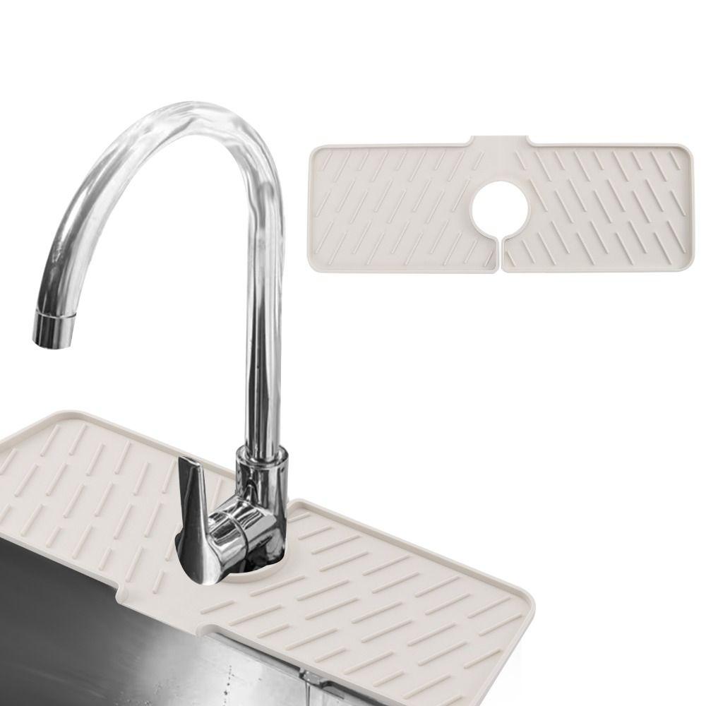 

Удлиненный брызговик для смесителя, 17,7 x 6,3 дюйма, поддон для сбора капель, держатель для губки на столешнице, кухня