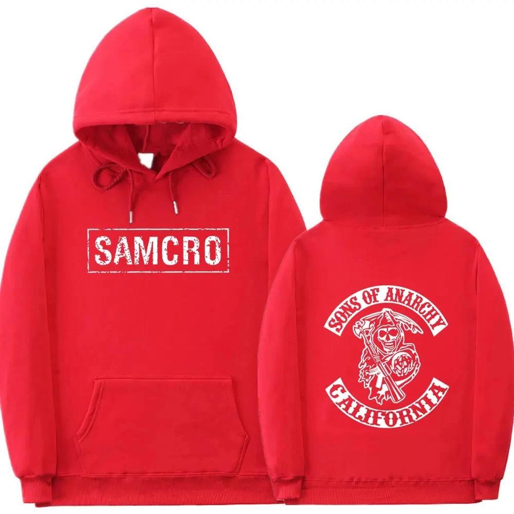 Double Sided Print Hoodie Sweatshirt Tops Sons of Anarchy SAMCRO Men Womnen Fashion Brand Design Pullover Cotton Fleece Hoodies