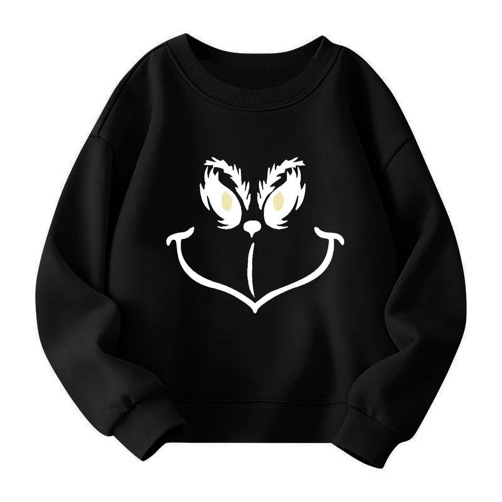 Christmas Day Girls Round Neck Pullovers For Kids Printed Baby Tops