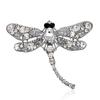 Vintage Corsage Pin Big Dragonfly Brooch Silk Scarf Buckle Diamond Animal Brooch