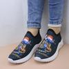 Large size spring and autumn new casual single shoes Santa Claus round head women's sports shallow mouth fly-woven breathable single shoes