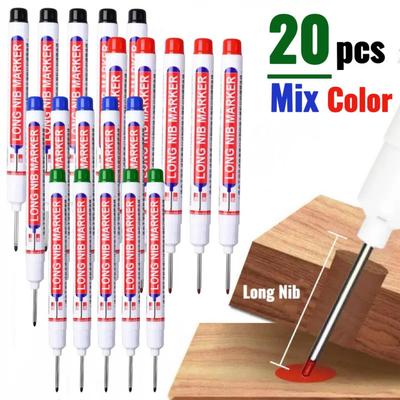 Long-Tip Permanent Marker Pens, Precision Marking Tools, Ideal For DIY Projects, Professional Use, Waterproof, Quick Dry