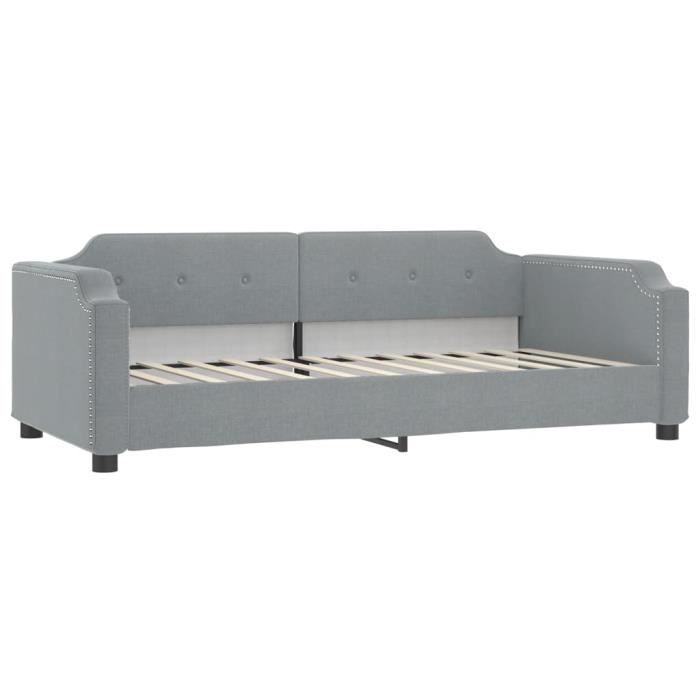 VidaXL Daybed with Mattress Light Grey 90x200 Cm Fabric 3197616