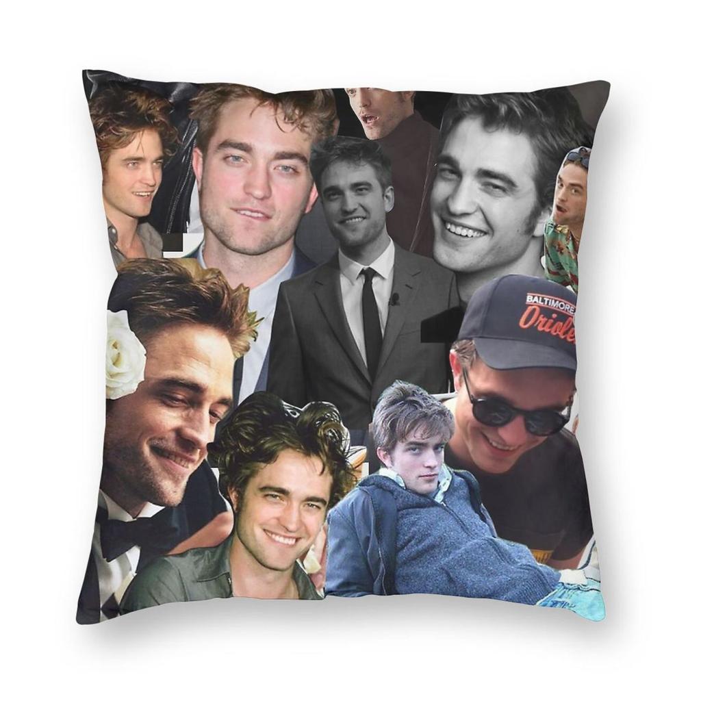 Robert Pattinson Photo Collage Square Pillowcase Polyester Linen Velvet Creative Decorative Throw Pillow Case Sofa Cover x