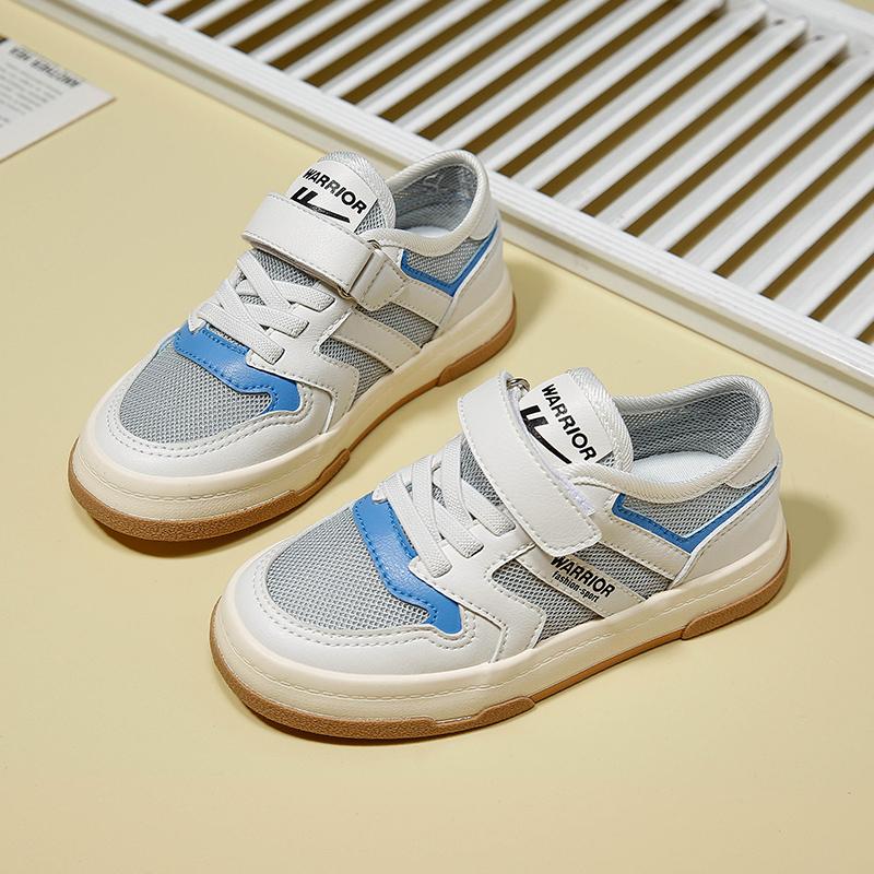 Warrior Lightweight Breathable Low-Top Casual Sneakers Kids Sneakers Gray White WZTH-079612