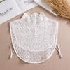Sweater Decorative Lace Hollow Out Fake Collar Detachable Blouse Half Shirt For Women Girl Flower Ruffled Stand Collar Crop Tops