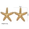 Anello Aperto INS Moda Acciaio Inossidabile Stella Marina Perla - Anello Dito Esagerato Placcato Oro 18K da Donna