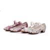 Mesh Fangdian, new square heel with cheongsam Hanfu shoes, ethnic style single shoes, embroidered shoes
