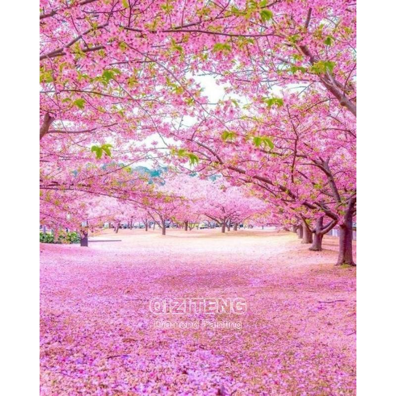 Floral Landscape 5D DIY Diamond Painting Kit City Street Scene Diamond Embroidery Painting Full Drills Mosaic Home Decor Gifts