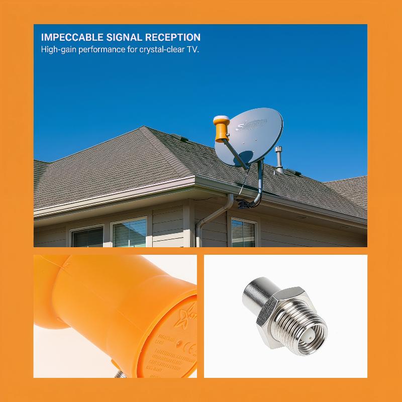 4K Ultra HD KU-BAND Single LNB Universal Linear Converter, 3D Supported Satellite TV Receiver for 75 Satellite Signal Reception