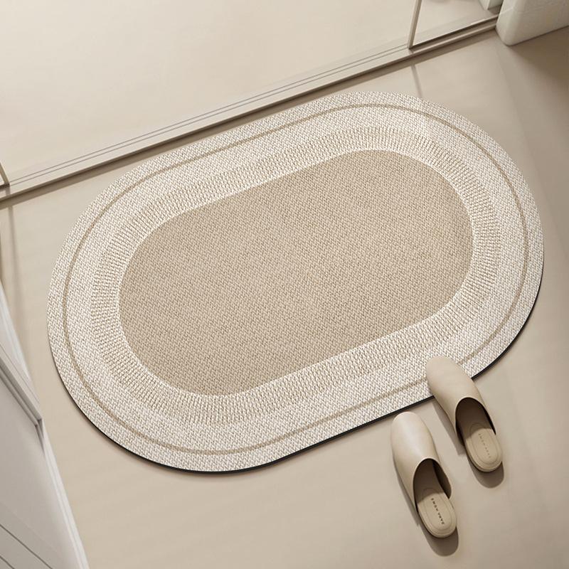 Wabi **** Wind Bathroom Floor Mat Household Diatom Mud Floor Mat Toilet Door Foot Mat Toilet Dirt-Resistant Non-Slip Mat
