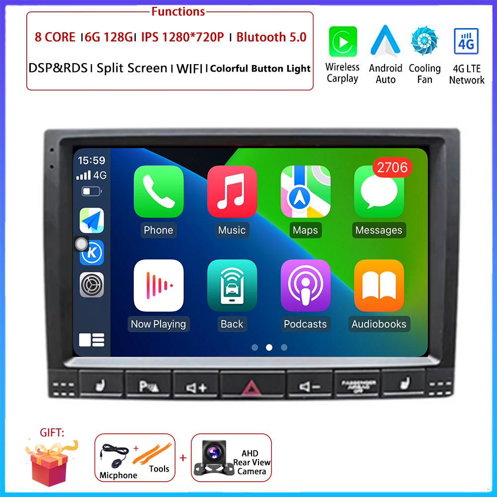 9"4G Android OS For Volkswagen VW Touareg 2002 - 2012 Car Radio Stereo Multimedia Video GPS Navigation Player QLED Screen BT 5.0