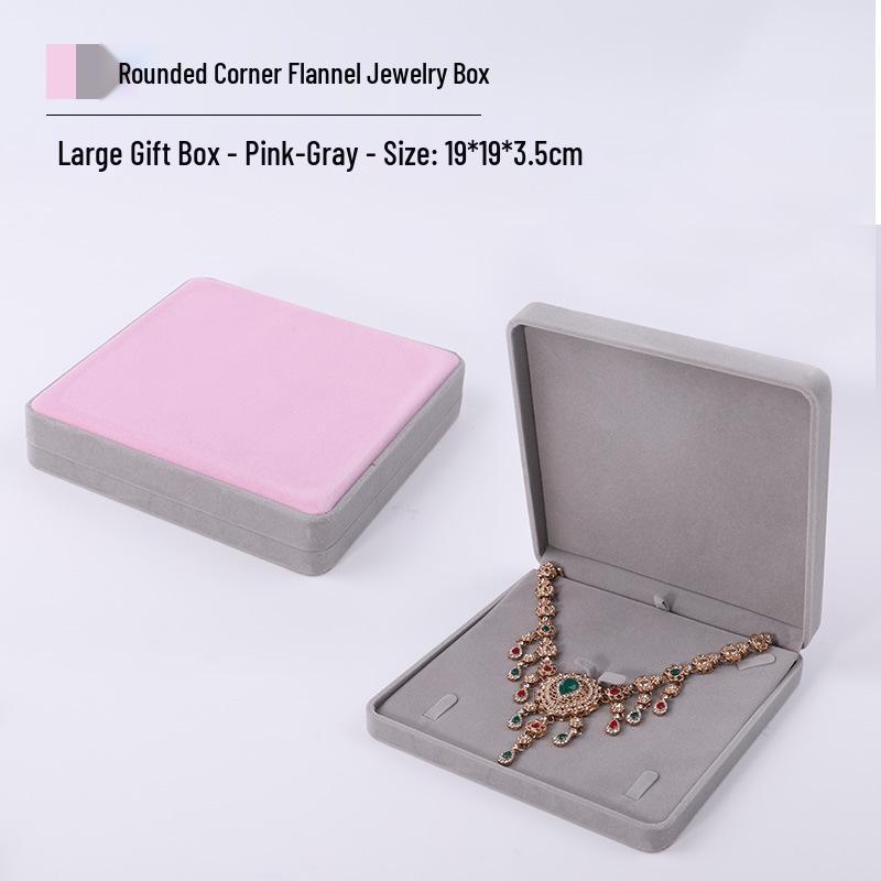 Pink Velvet Jewelry Box with Rounded Corners for Earrings, Bracelets, Rings, and Gifts