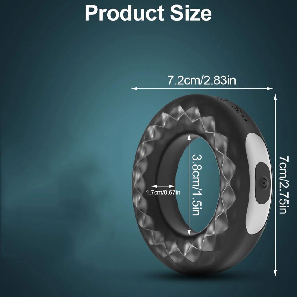 USB Rechargeable Silicone Cock Ring Vibrator Locks Penis Stimulating Toy For Men Masturbating