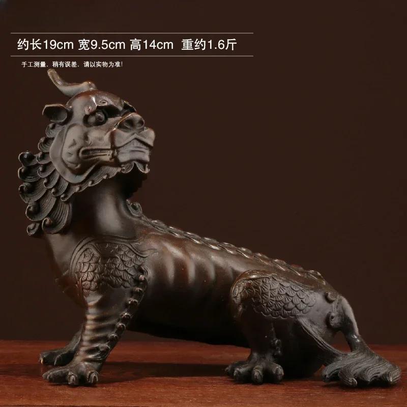 1 PZ ornamento unicorno in ottone soggiorno studio ufficio scrivania Pixiu artigianato decorativo statue di animali decorazione per la casa