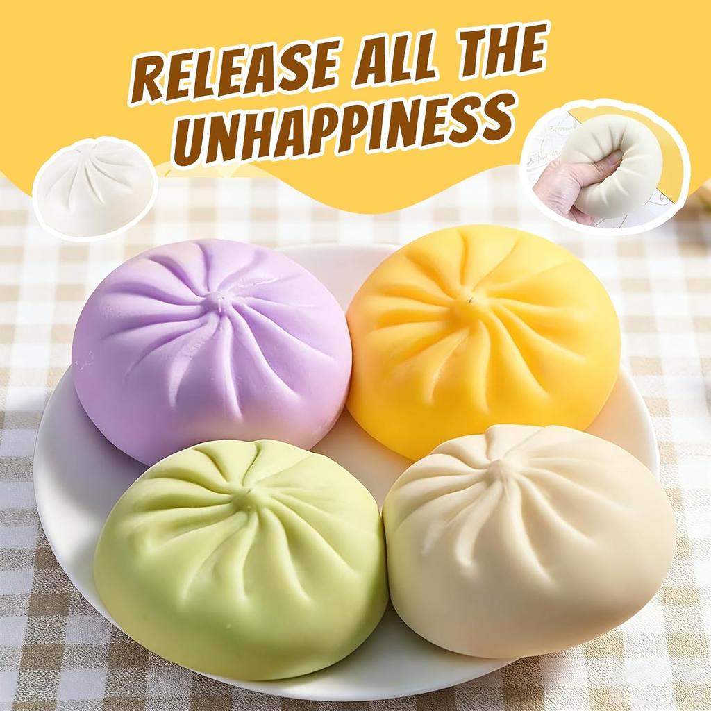 Colorful Squishy Dumplings Simulation Food Steamed Stuffed Bun Squeeze Toy Anti-Stress Sensory Relief For Adults Funny Gifts