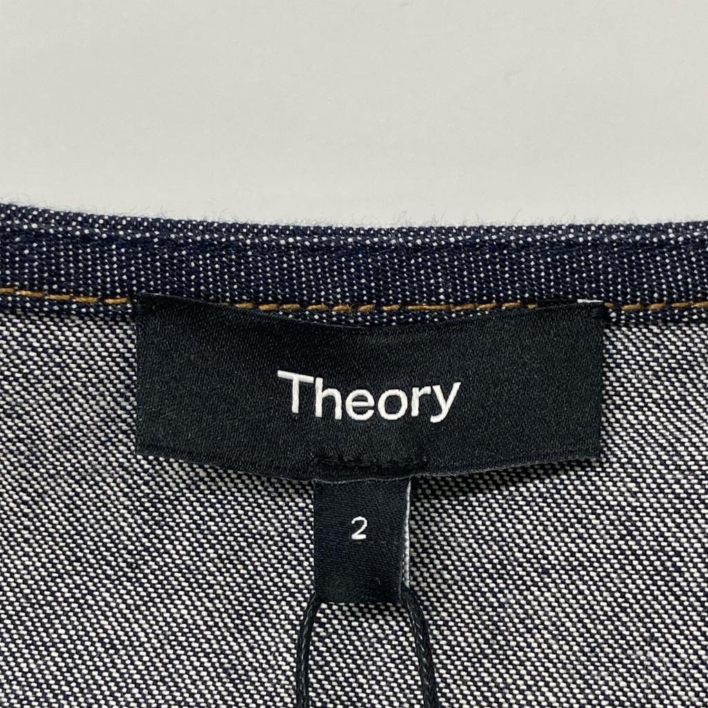 Theory [/25Stainless Steel] 5105207 MOD DENIM SL ALINE WRAP DR Denim Sleeveless Wrap Dress 2 IndigoUsed