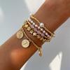 Multi Layer Round Bead Bracelet Bohemian Style Hand Chain Elastic Beaded Bracelet  for Women