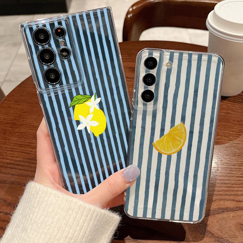 Cartoon Fruit Cherry Pattern Phone Case For Samsung Galaxy S26 S25 S24 S23 Ultra S22 Plus S24 S21 FE S25 Edge Clear Soft Cover
