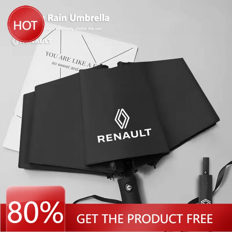 2026 Hot For Renault Hub Caps Car Automatic Folding Umbrella Portable Sunshade For Renault Clio Koleos Megane Espace QM6 Kadjar nero
